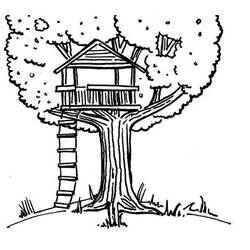 Desenhos para colorir: casa na árvore - Páginas para Colorir Imprimíveis Gratuitamente