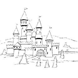 Página para colorir: Castelo (Edifícios e Arquitetura) #62038 - Páginas para Colorir Imprimíveis Gratuitamente