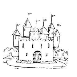 Página para colorir: Castelo (Edifícios e Arquitetura) #62092 - Páginas para Colorir Imprimíveis Gratuitamente