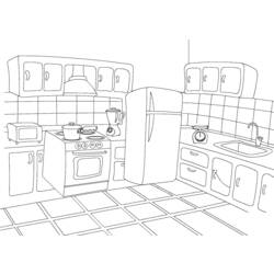 Página para colorir: Cozinha (Edifícios e Arquitetura) #63517 - Páginas para Colorir Imprimíveis Gratuitamente