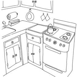 Página para colorir: Cozinha (Edifícios e Arquitetura) #63518 - Páginas para Colorir Imprimíveis Gratuitamente