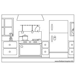 Página para colorir: Cozinha (Edifícios e Arquitetura) #63520 - Páginas para Colorir Imprimíveis Gratuitamente