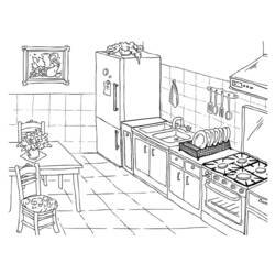 Página para colorir: Cozinha (Edifícios e Arquitetura) #63534 - Páginas para Colorir Imprimíveis Gratuitamente