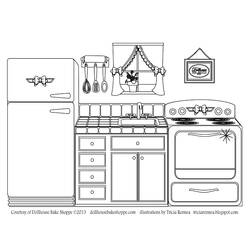 Página para colorir: Cozinha (Edifícios e Arquitetura) #63544 - Páginas para Colorir Imprimíveis Gratuitamente