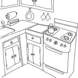 Página para colorir: Cozinha (Edifícios e Arquitetura) #63635 - Páginas para Colorir Imprimíveis Gratuitamente