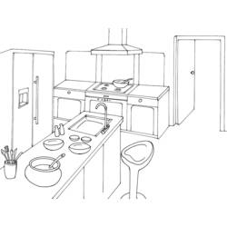 Página para colorir: Cozinha (Edifícios e Arquitetura) #63639 - Páginas para Colorir Imprimíveis Gratuitamente