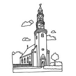 Página para colorir: Igreja (Edifícios e Arquitetura) #64152 - Páginas para Colorir Imprimíveis Gratuitamente