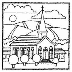 Página para colorir: Igreja (Edifícios e Arquitetura) #64157 - Páginas para Colorir Imprimíveis Gratuitamente