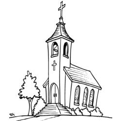Página para colorir: Igreja (Edifícios e Arquitetura) #64171 - Páginas para Colorir Imprimíveis Gratuitamente