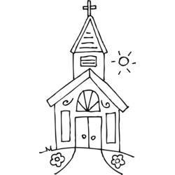 Página para colorir: Igreja (Edifícios e Arquitetura) #64173 - Páginas para Colorir Imprimíveis Gratuitamente