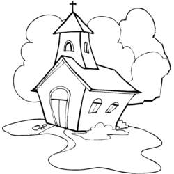 Página para colorir: Igreja (Edifícios e Arquitetura) #64177 - Páginas para Colorir Imprimíveis Gratuitamente