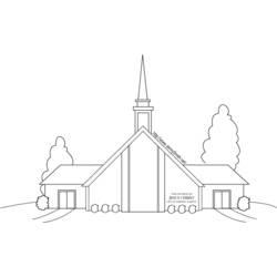 Página para colorir: Igreja (Edifícios e Arquitetura) #64186 - Páginas para Colorir Imprimíveis Gratuitamente