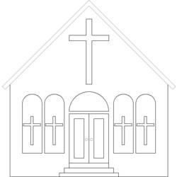 Página para colorir: Igreja (Edifícios e Arquitetura) #64193 - Páginas para Colorir Imprimíveis Gratuitamente