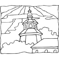 Página para colorir: Igreja (Edifícios e Arquitetura) #64335 - Páginas para Colorir Imprimíveis Gratuitamente