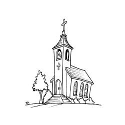 Página para colorir: Igreja (Edifícios e Arquitetura) #64345 - Páginas para Colorir Imprimíveis Gratuitamente
