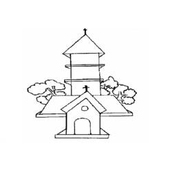 Página para colorir: Igreja (Edifícios e Arquitetura) #64357 - Páginas para Colorir Imprimíveis Gratuitamente