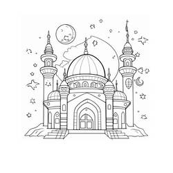 Página para colorir: Mesquita (Edifícios e Arquitetura) #218415 - Páginas para Colorir Imprimíveis Gratuitamente