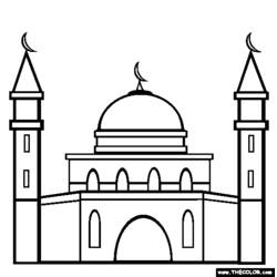 Página para colorir: Mesquita (Edifícios e Arquitetura) #64510 - Páginas para Colorir Imprimíveis Gratuitamente