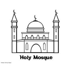 Página para colorir: Mesquita (Edifícios e Arquitetura) #64541 - Páginas para Colorir Imprimíveis Gratuitamente