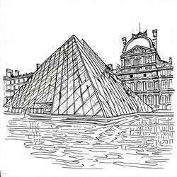Desenho O Louvre (Edifícios e Arquitetura) #185416 para imprimir e colorir