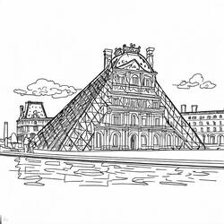 Desenho O Louvre (Edifícios e Arquitetura) #185420 para imprimir e colorir