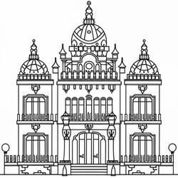 Página para colorir: Palácio (Edifícios e Arquitetura) #212215 - Páginas para Colorir Imprimíveis Gratuitamente