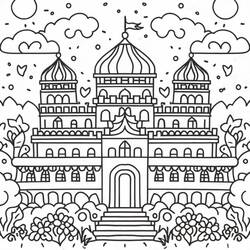 Página para colorir: Palácio (Edifícios e Arquitetura) #212218 - Páginas para Colorir Imprimíveis Gratuitamente