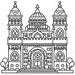 Página para colorir: Palácio (Edifícios e Arquitetura) #212223 - Páginas para Colorir Imprimíveis Gratuitamente