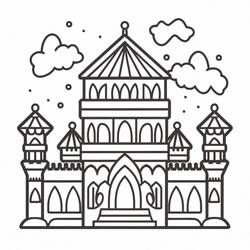 Página para colorir: Palácio (Edifícios e Arquitetura) #212225 - Páginas para Colorir Imprimíveis Gratuitamente