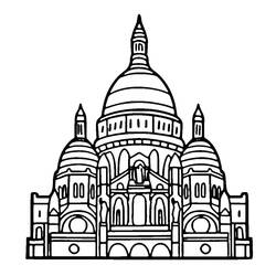 Desenho Sacré-Cœur Paris (Edifícios e Arquitetura) #190842 para imprimir e colorir