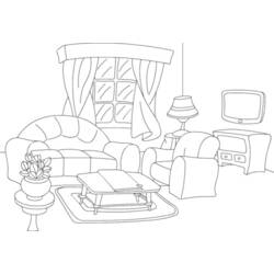 Página para colorir: Sala de estar (Edifícios e Arquitetura) #63034 - Páginas para Colorir Imprimíveis Gratuitamente
