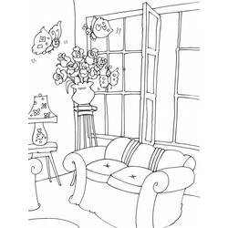 Página para colorir: Sala de estar (Edifícios e Arquitetura) #63249 - Páginas para Colorir Imprimíveis Gratuitamente