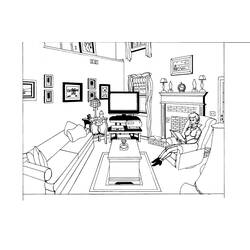 Página para colorir: Sala de estar (Edifícios e Arquitetura) #63257 - Páginas para Colorir Imprimíveis Gratuitamente