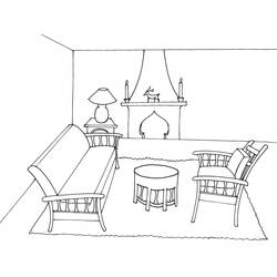Página para colorir: Sala de estar (Edifícios e Arquitetura) #63258 - Páginas para Colorir Imprimíveis Gratuitamente