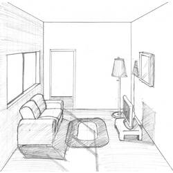 Página para colorir: Sala de estar (Edifícios e Arquitetura) #66371 - Páginas para Colorir Imprimíveis Gratuitamente
