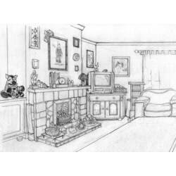 Página para colorir: Sala de estar (Edifícios e Arquitetura) #66376 - Páginas para Colorir Imprimíveis Gratuitamente