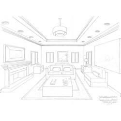Página para colorir: Sala de estar (Edifícios e Arquitetura) #66382 - Páginas para Colorir Imprimíveis Gratuitamente