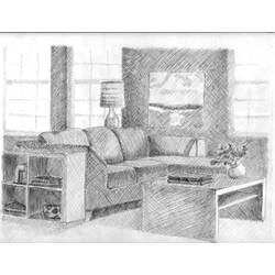 Página para colorir: Sala de estar (Edifícios e Arquitetura) #66426 - Páginas para Colorir Imprimíveis Gratuitamente