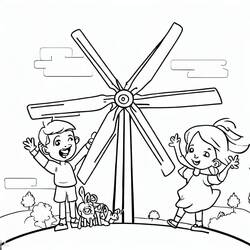 Desenho Turbina Eólica (Edifícios e Arquitetura) #187630 para imprimir e colorir