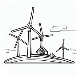 Desenho Turbina Eólica (Edifícios e Arquitetura) #187634 para imprimir e colorir