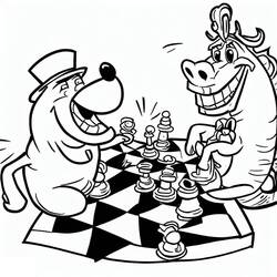 Desenhos para colorir: Xadrez - Páginas para Colorir Imprimíveis Gratuitamente