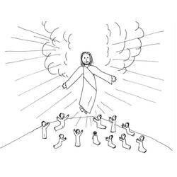 Desenhos para colorir: A Ascensão de Jesus - Páginas para Colorir Imprimíveis Gratuitamente