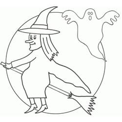 Desenho Bruxa de Halloween (Feriados e Celebrações) #200309 para imprimir e colorir