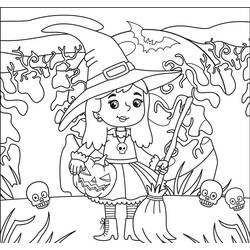 Desenho Bruxa de Halloween (Feriados e Celebrações) #200319 para imprimir e colorir