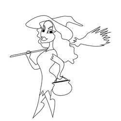 Desenho Bruxa de Halloween (Feriados e Celebrações) #200320 para imprimir e colorir