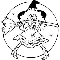 Desenho Bruxa de Halloween (Feriados e Celebrações) #200322 para imprimir e colorir