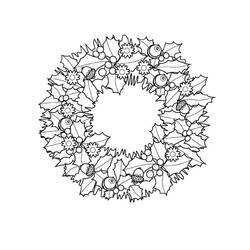 Desenhos para colorir: Coroa de Natal - Páginas para Colorir Imprimíveis Gratuitamente