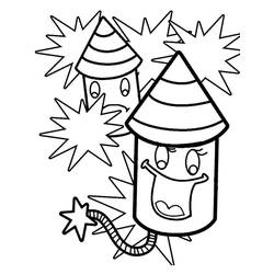Desenhos para colorir: Fogos de Artifício - Páginas para Colorir Imprimíveis Gratuitamente