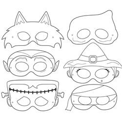 Página para colorir: Máscara de Halloween (Feriados e Celebrações) #216464 - Páginas para Colorir Imprimíveis Gratuitamente