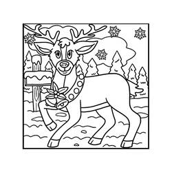 Desenhos para colorir: Rena de Natal - Páginas para Colorir Imprimíveis Gratuitamente